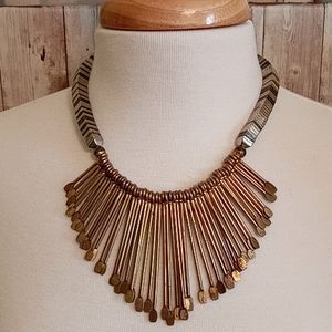 Vintage Metal Beaded Statement Necklace